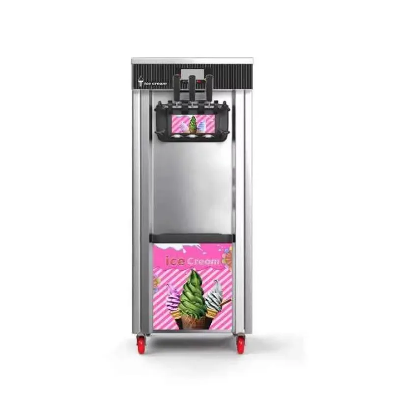 Vertical 3 Korean mango Ice Cone Snow Soft Serve Ice Cream Filling Machine Professional 3 Flavor Soft Ice Cream Machine