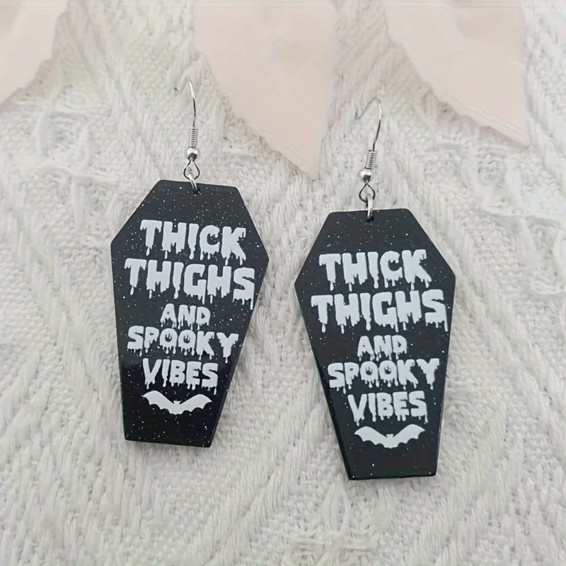 10pcs Gothic vampire bat design, acrylic punk Halloween jewelry.