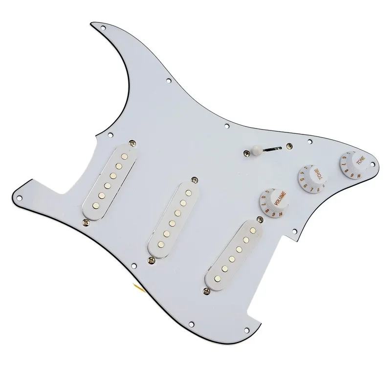 White Electric Guitar Accessories Circuit Board 3 Single Coil Loaded Prewired Pickguard SSS Plain for Strat Stratocaster Parts