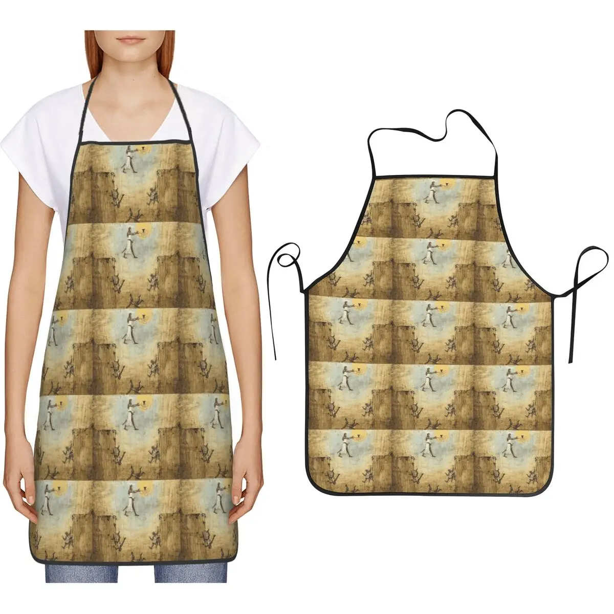 Jump Of Faith Aprons Chef Cooking Cuisine Tablier Bib Kitchen Cleaning Pinafore for Women Men Painting