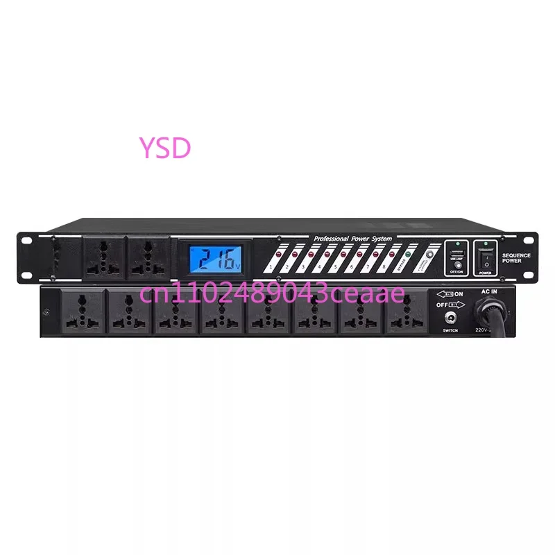 Professional 8-way power sequencer Stage performance High-power sequential control manager with filter switch socket