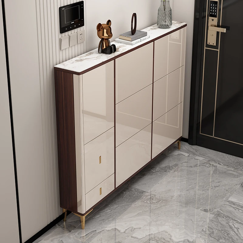 

Cheapest Modern Slim Shoe Racks Organizer Adjustable Sapateira Large Storage Shoe Cabinet Wooden ultra Thin Shoe Cabinet