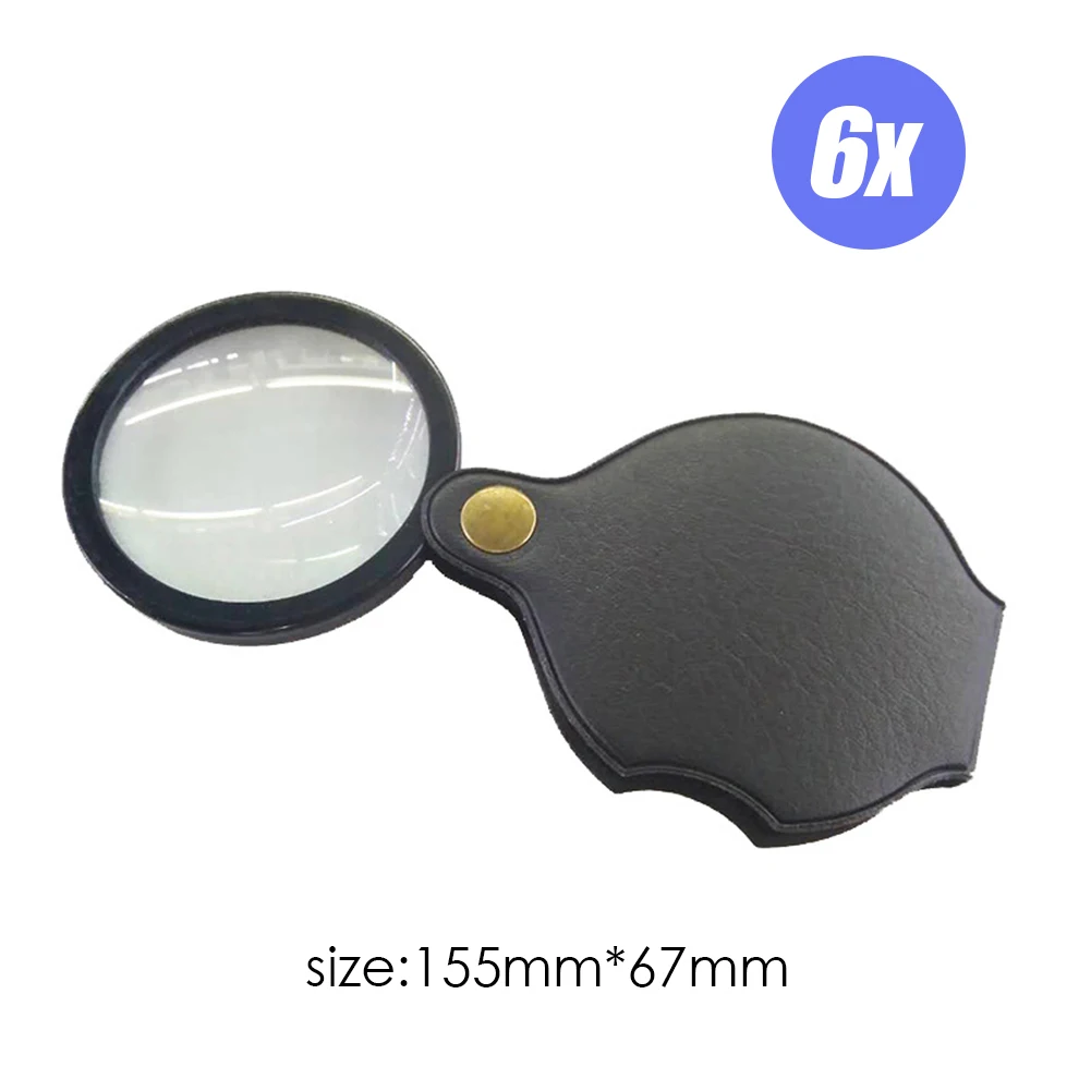 6/8/10X Handheld High Magnifying Glass ABS Handle Mini Portable Glass Lens Magnifier for Viewing Jewelry Reading