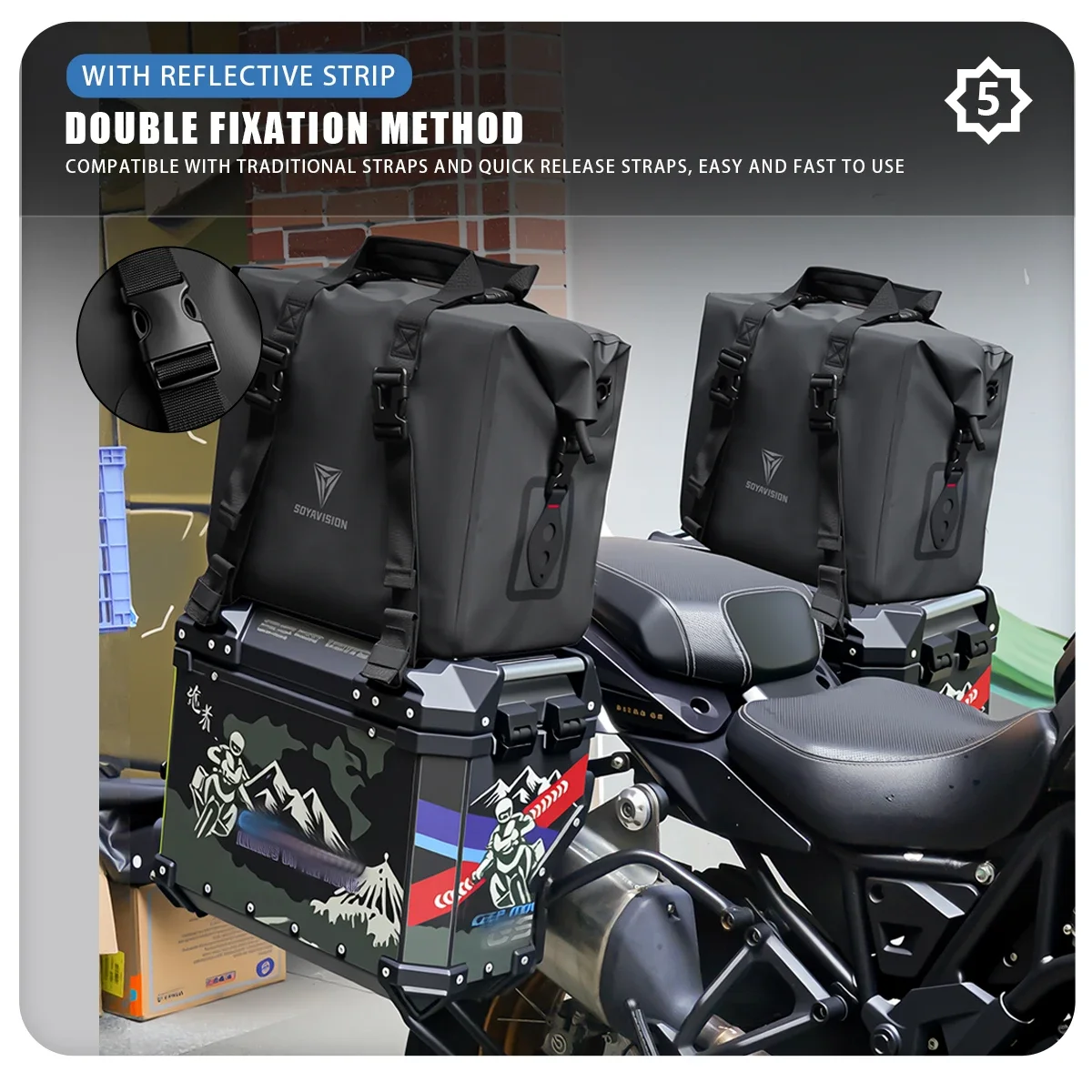 SOYAVISION Motorcycle Top Bags For BMW R 1200 1250 GS LC Adventure F650GS Top Box Panniers Bag Case Luggage Bags Waterproof
