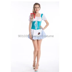 ZY8112 Dorothy Costume Fancy Dress Maid Halloween Princess Dress Costume
