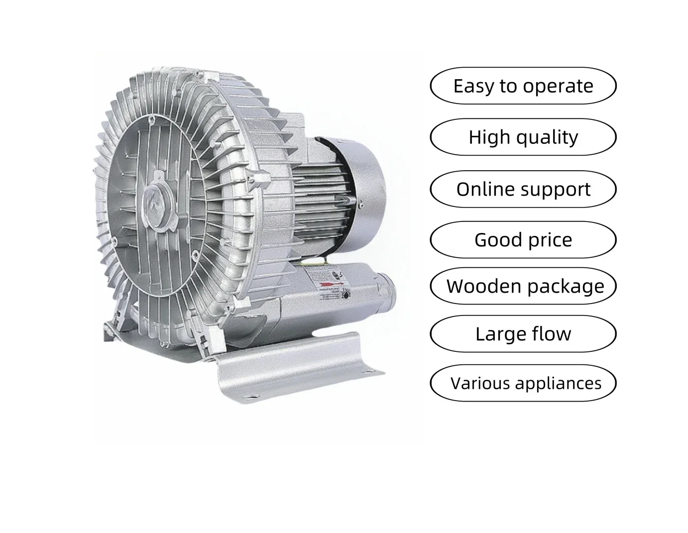 

Low Price Low Noise Industrial Fan TB120 120W 50HZ 1or3 Phase Free Standing AC High Pressure Blower For Particle Collection Use