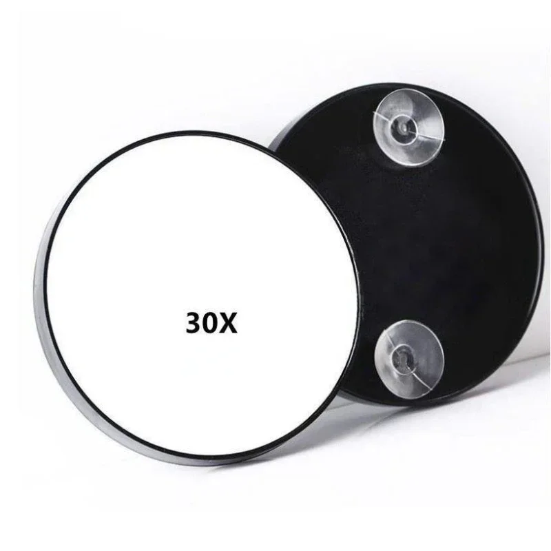 30x Times Magnifying Makeup Mirror Bathroom Suction Cup Black Beauty Mirror Shaving Cleaning Blackheads Round Small Mirror