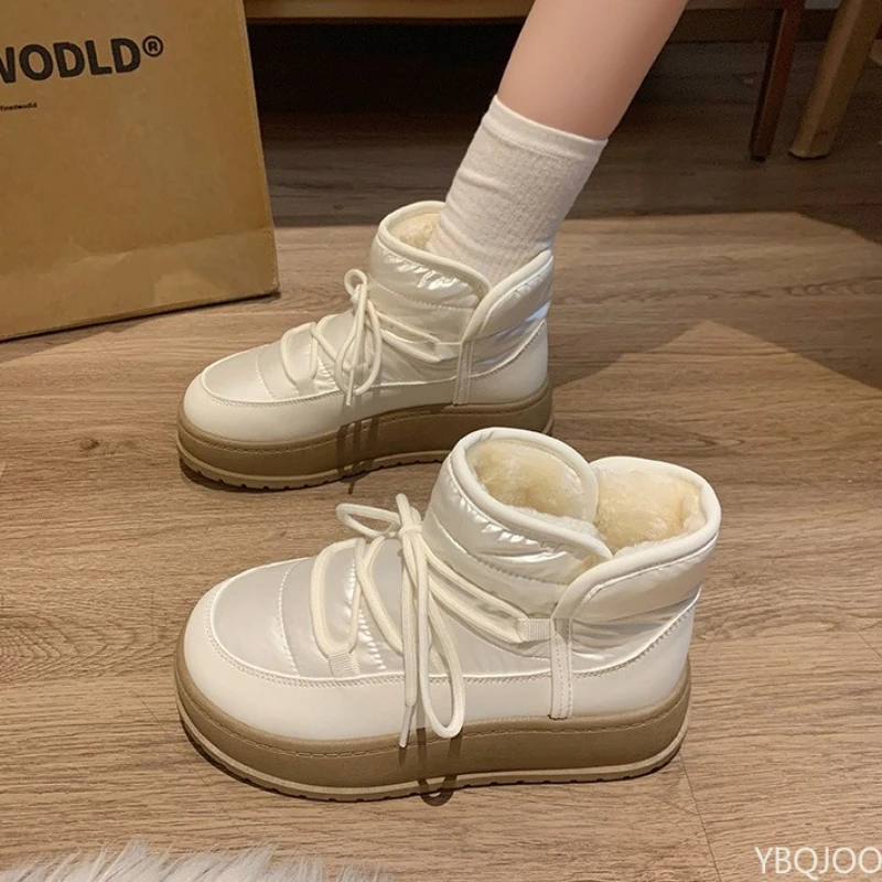 Large Size Winter Fashionable Cotton Padded Thick Short Leg Women's Boots for Outdoor Warmth and Versatile Women's Snow Boots