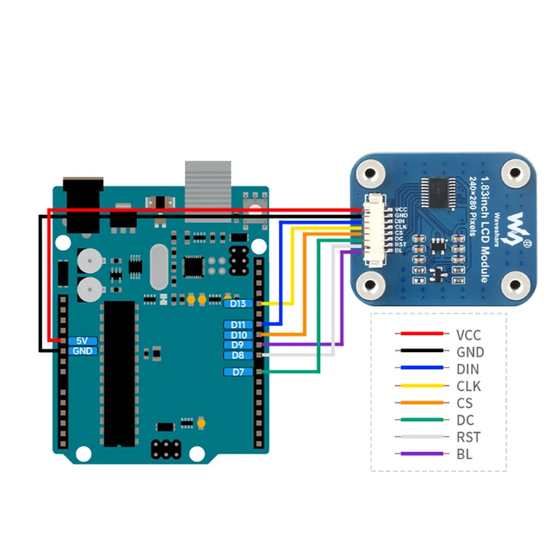 

Brand New 1.83-Inch Lcd Display Module, Ips Panel Rounded Corners 240×280 Resolution, Spi Interface 65k Color Lcd Display Module