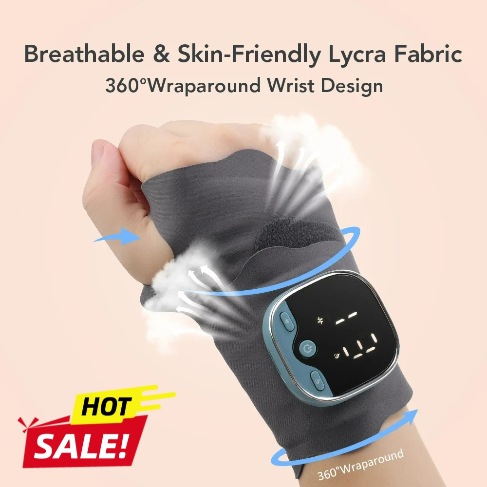 

Беспроводной браслет с горячим компрессом для запястного туннеля, пояс для снятия усталости мышц, EMS, микротоковый нагрев, защита для запястья, массажер для рук