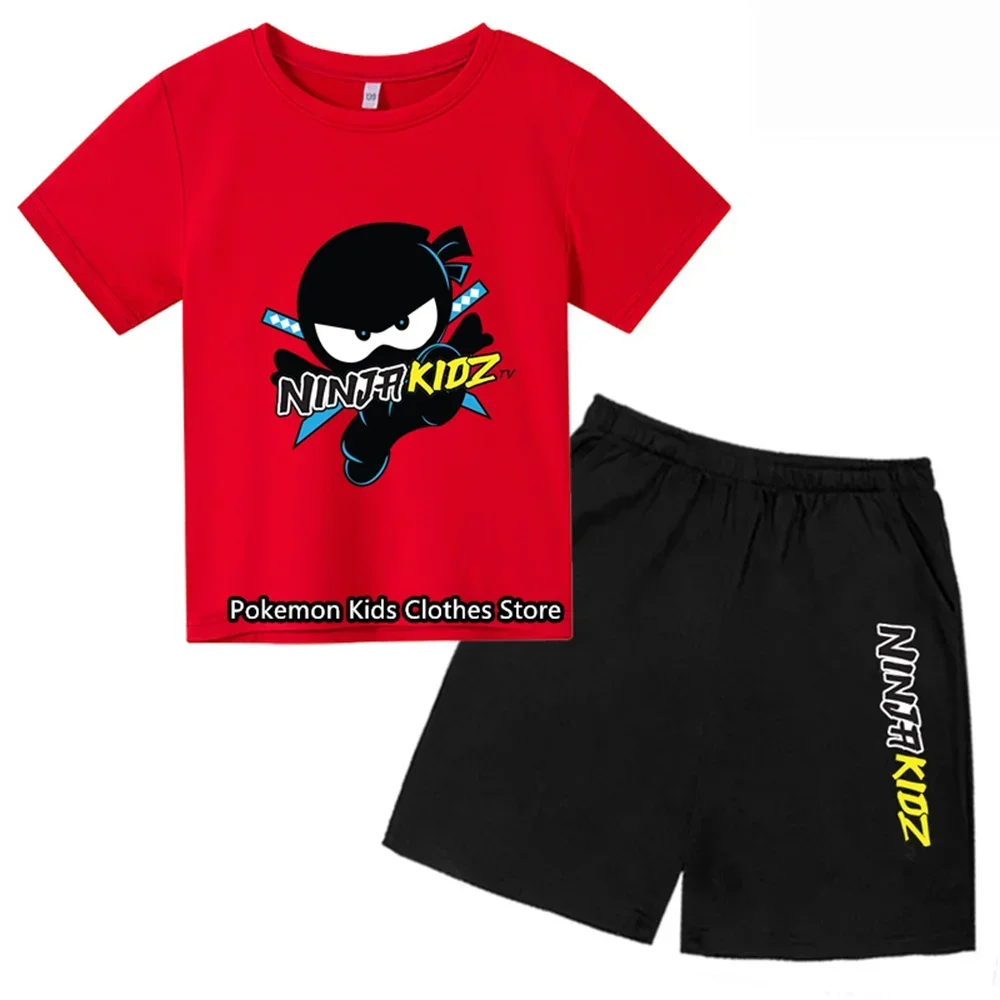 NINJA KIDZ Tshirt Set Toddler Summer T-shirt Teenage Girls Clothing Cotton Boys Tshirt Boutique Kids Tees O-Neck Children Tops