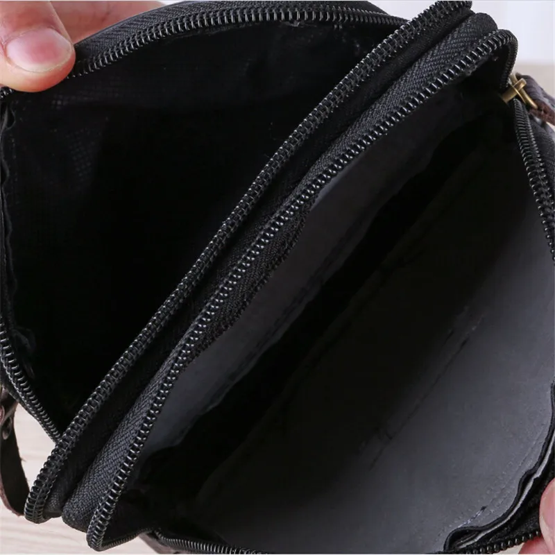 Mobile Phone Waist Bag For Men Testificate Belt Bag Leather Coin Purse Strap Pocket Cellphone Bag Clutch Bag Belt Waist Packs