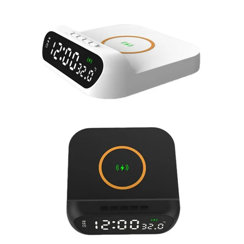 Alarm Clock Charging Station Wireless Charging Fast Charging Station for mobiles Multifunctional  Led Display Screen Alarm Clock