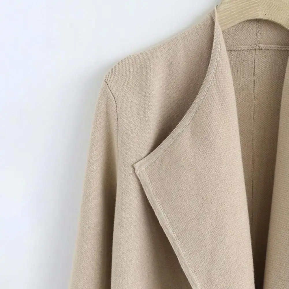Fashionable Outerwear for Women Women Coat Women’s Wool Trench Coat Lapel Open Front Knit Coatigan Warm Thick for Fall
