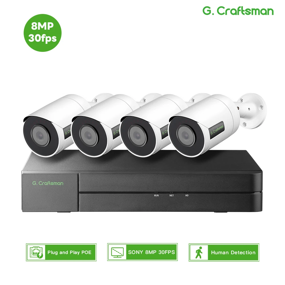 C G80 SONY, 8MP, 30fps POE, sistema de kit, segurança CCTV, detecção de veículos para pessoas, vigilância de áudio, vídeo doméstico, visualizador de guarda UNI