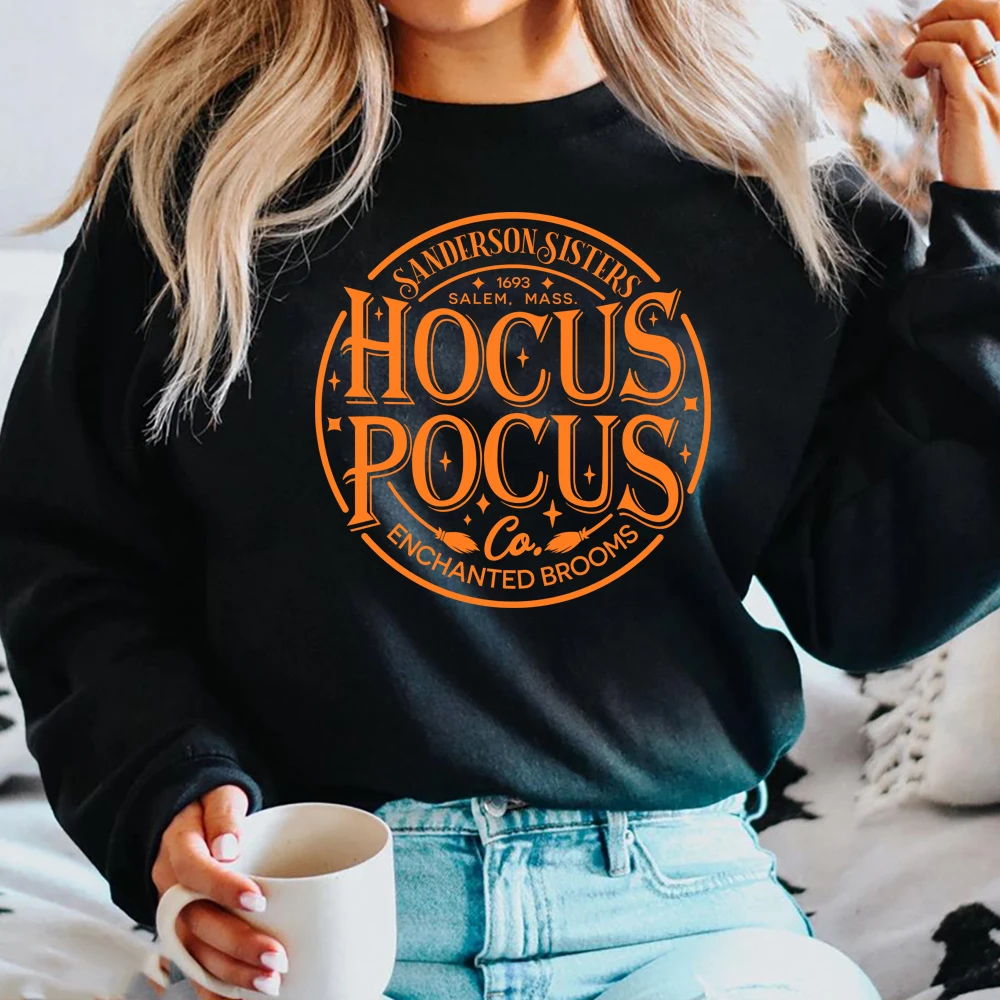 Halloween Sanderson Sisters Sweatshirt Just A Bunch of Hocus Hoodie Basic Witch Sweater Halloween Witch Crewneck Sweatshirts