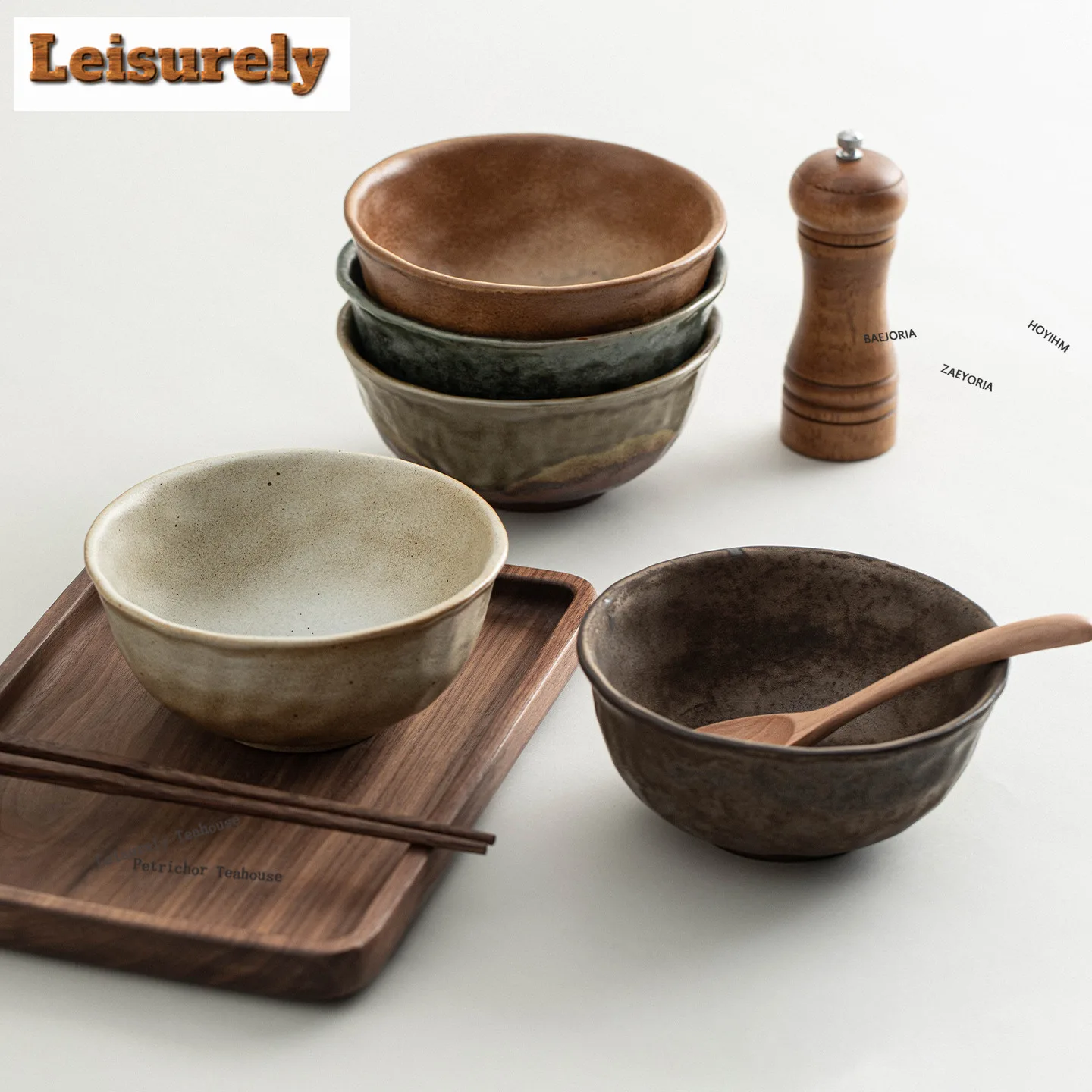 HOYIHM 700ml Wabisabi Hammered Bowl Soup Bowls Dim Sum Plate Oats Basin Hot Pot Noodle Bowls Cuisine Japanese Cuisine Dinnerware