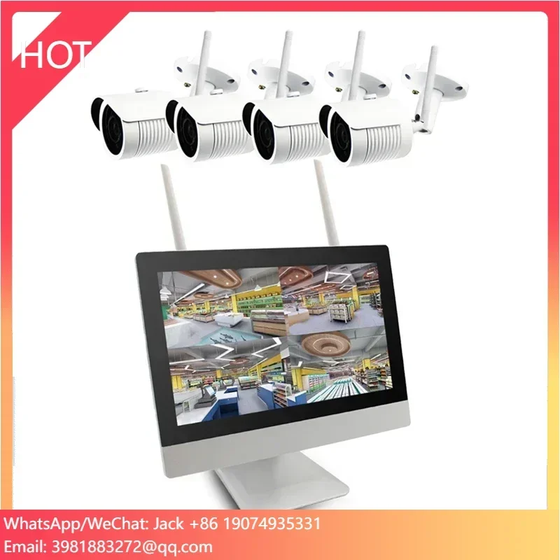 

Wireless Home CCTV Security Systems 12inch LCD 4ch Wifi NVR Kit