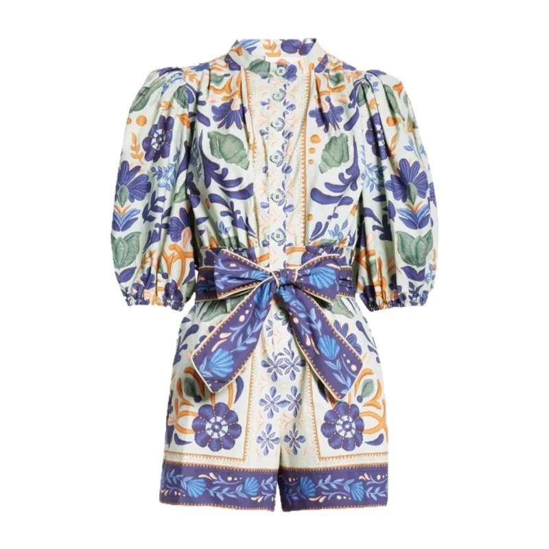 Summer 2025 Fashion New Jumpsuit Women's Elegant Bohemian High Street Suit Printed Street Jumpsuit Rompers