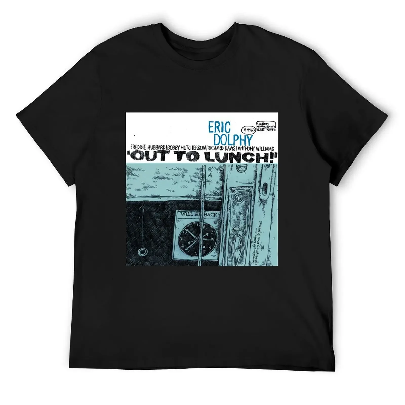 Eric Dolphy′s Out to Lunch! album cover redrawn by Maximiliano Lopez Barrios T-Shirt tees cheap stuff black t shirts for men