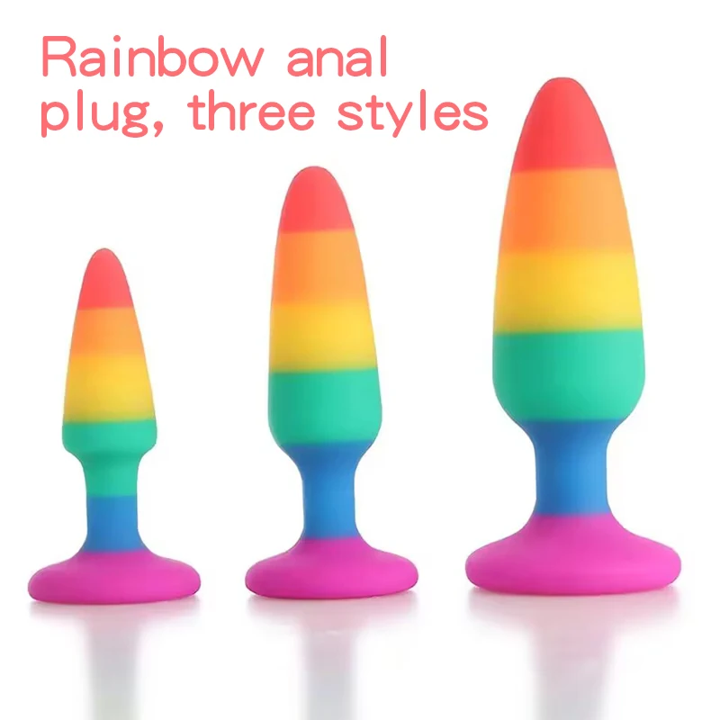 Rainbow Anal Plug 3 Size Soft Liquid Silicone Butt​ Plug Sexshop Para Homens Dilatador Juguetes Sexuales Dildo Sex Toys For Man