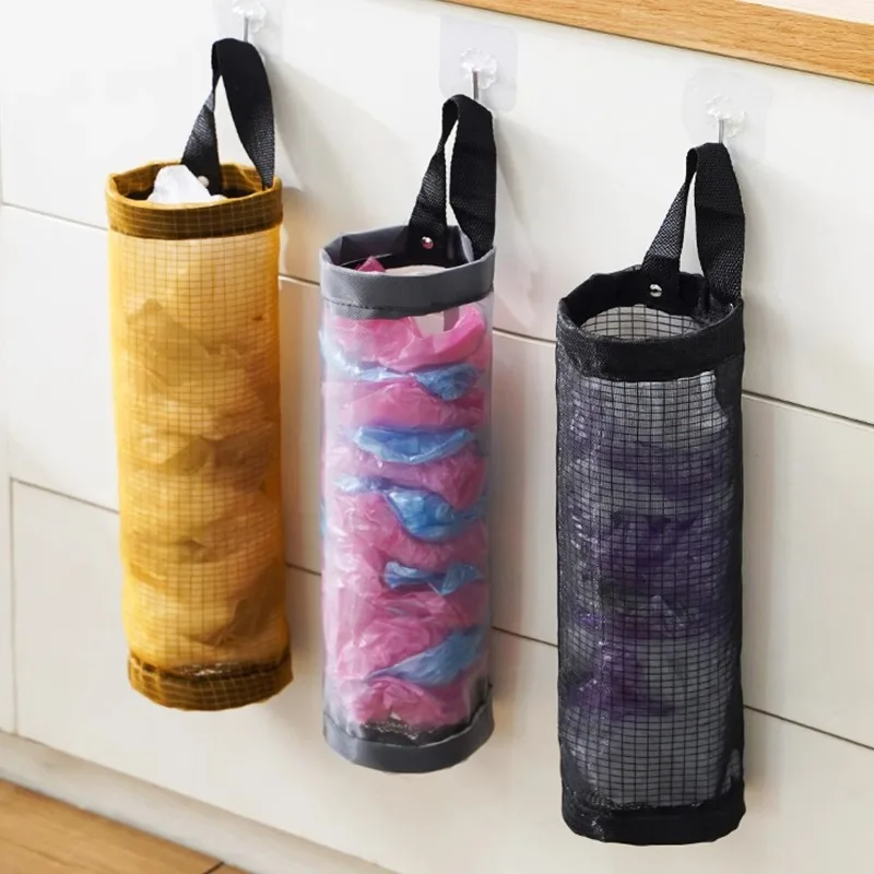 Wall-Mounted Garbage Bag Storage Artifact Kitchen Plastic Bag Organizer Hanging Shopping Storage Hanging