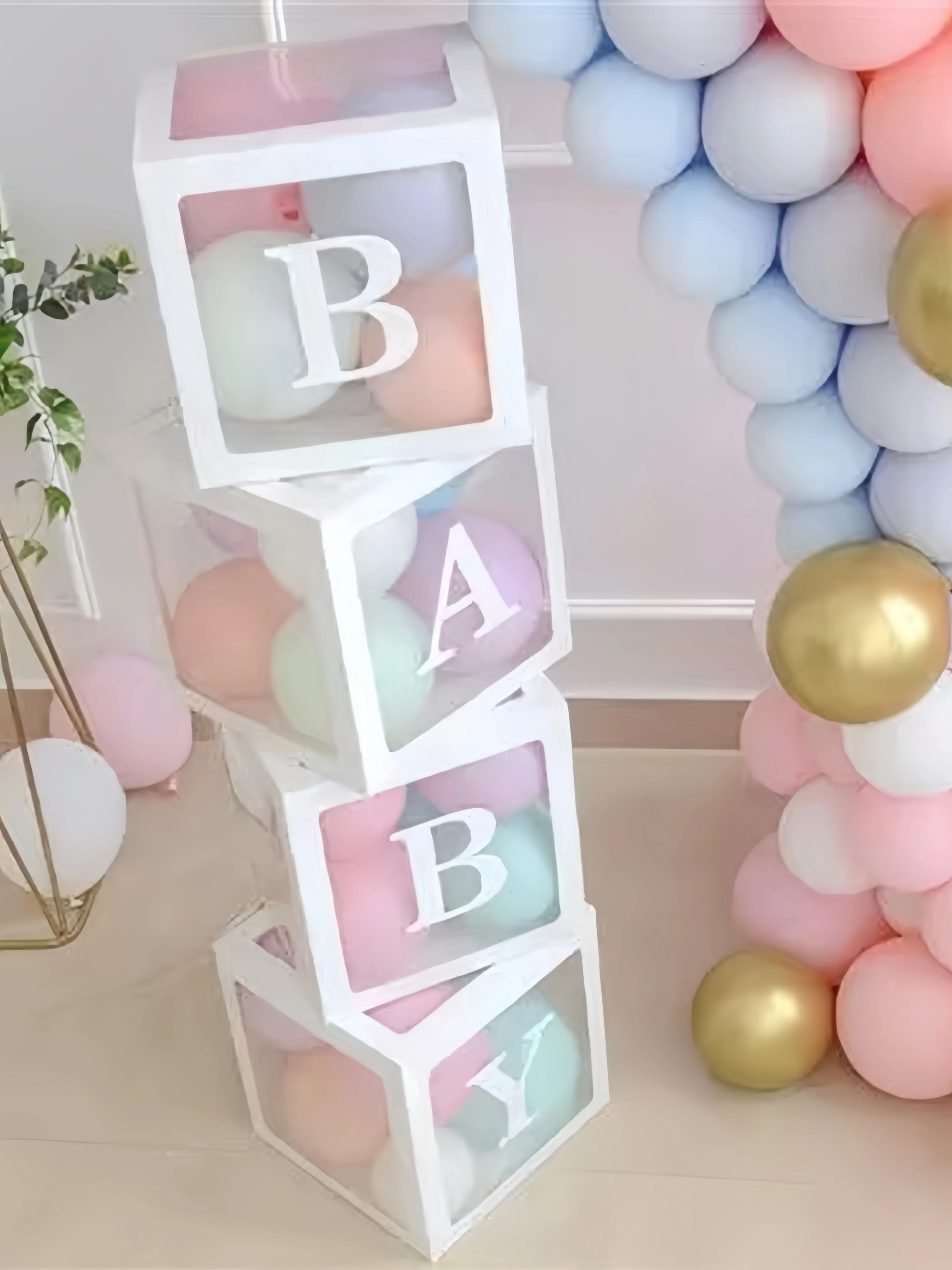 

25/27cm Custom Transparent Letter Box A-Z Birthday Party Decoration Baby Shower Boy Girl 1st Kids Wedding Birthday Balloon Box