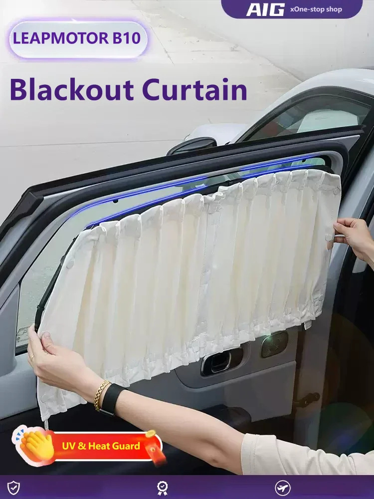 For LEAPMOTOR B10 2025 2026 Sunshade Curtain Pair for Car Side Window UV Protection Track Based High End Curtain Car Accessories