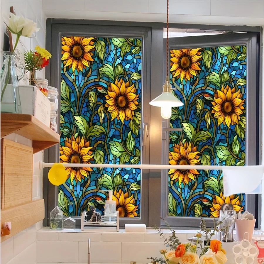 1 قطعة المشهد عباد الشمس اللون الزجاج نافذة الفيلم الديكور كهرباء الخصوصية الزجاج فيلم شباك الفيلم غرفة نوم غرفة المعيشة حمام #4