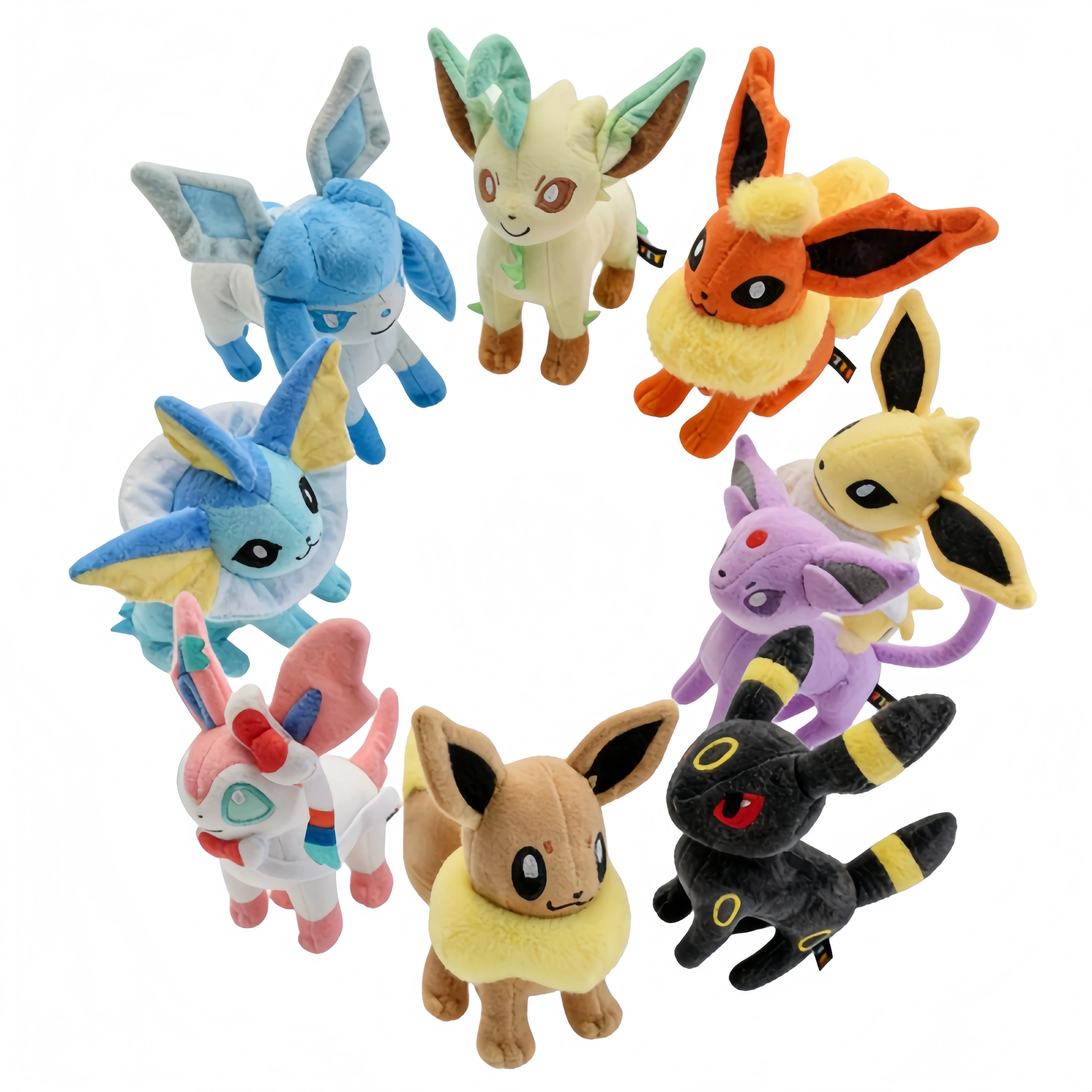 

Плюшевые игрушки Pokemon Pikachu Eevee Eeveelution Sylveon - милые игрушки Leafeon, Glaceon, Flareon для хобби и подарков
