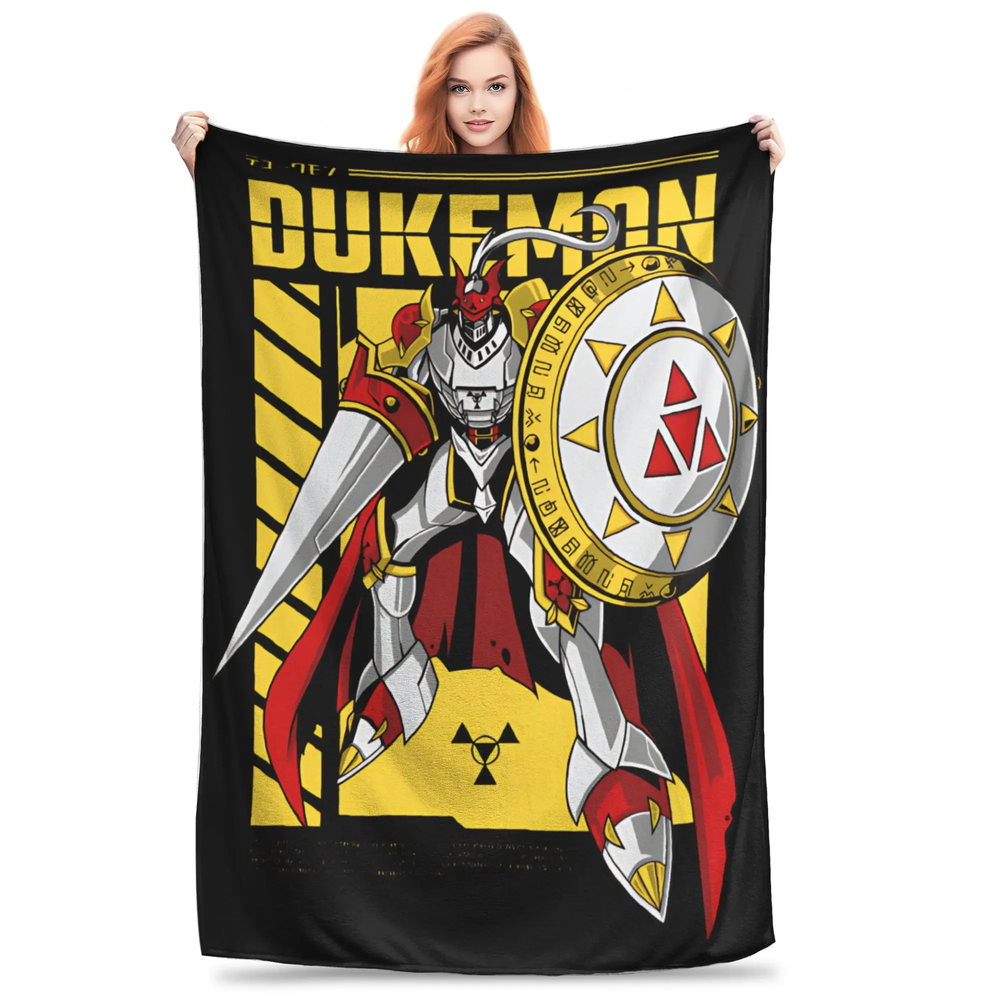 Manta Dukemon Digital Monster Digimon, mantas de felpa suaves y peludas de varios tamaños para sofá y cama