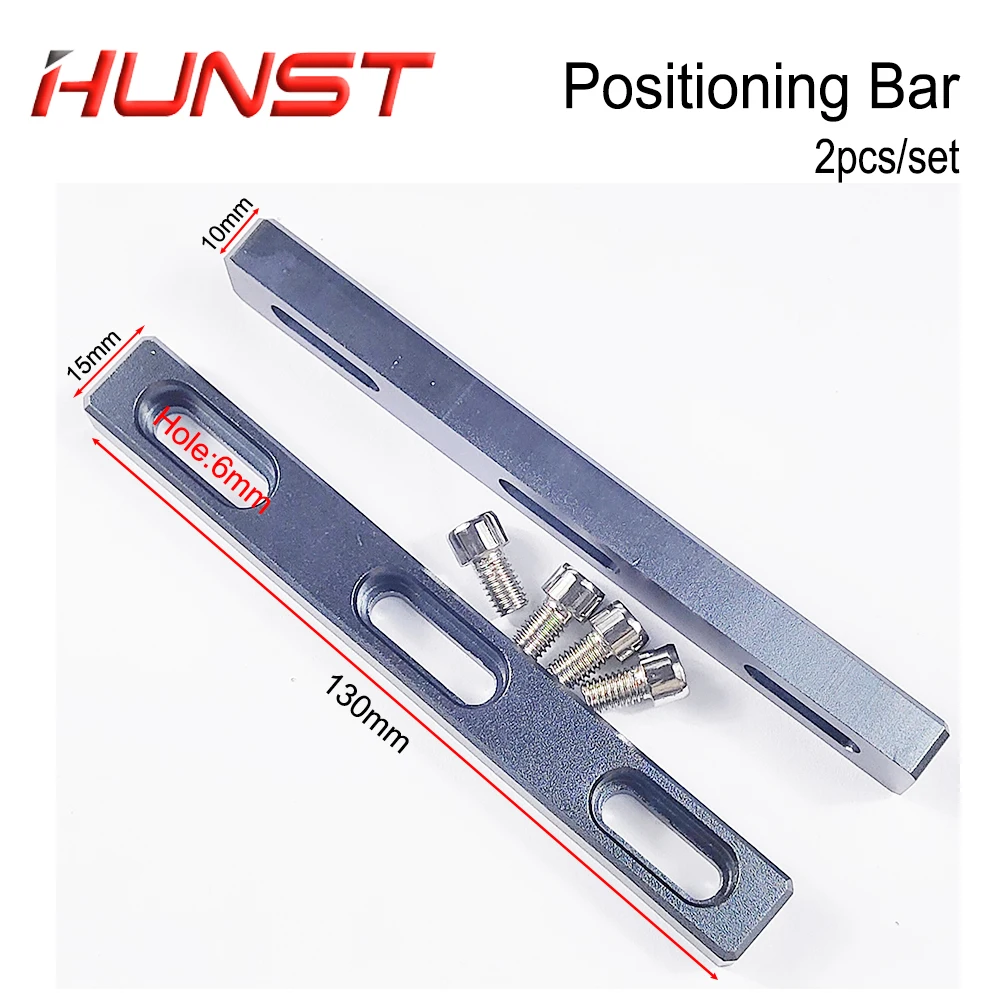 Hunst Worktable Positioning Bar 2pcs 130*16mm Dia.6mm + 4pcs Positioning Screw for DIY Fiber & Co2 & UV Laser Marking Machine