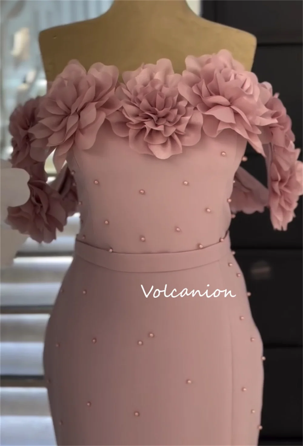 Джерси высокого качества по индивидуальному заказу, длинные платья ручной работы с цветочной трубой и открытыми плечами, элегантные вечерние платья на заказ