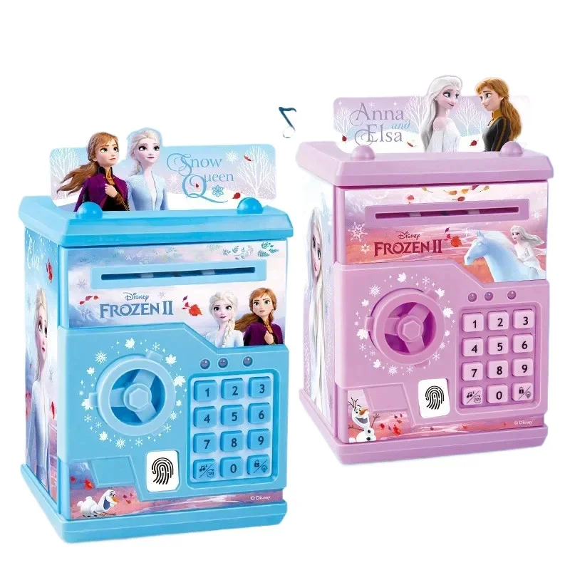 [Disney] Frozen Kids contraseña huella digital multifuncional rollo automático dinero niños alcancía juguetes para jugar a las casitas para regalo del bebé