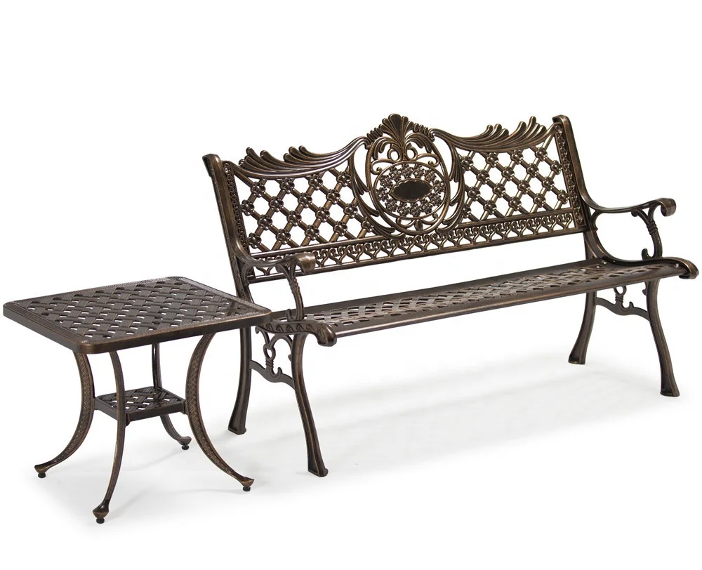 

Courtyard Park Furniture Benches Retro Leisure Garden Terrace Die-cast Aluminum Outdoor Benches