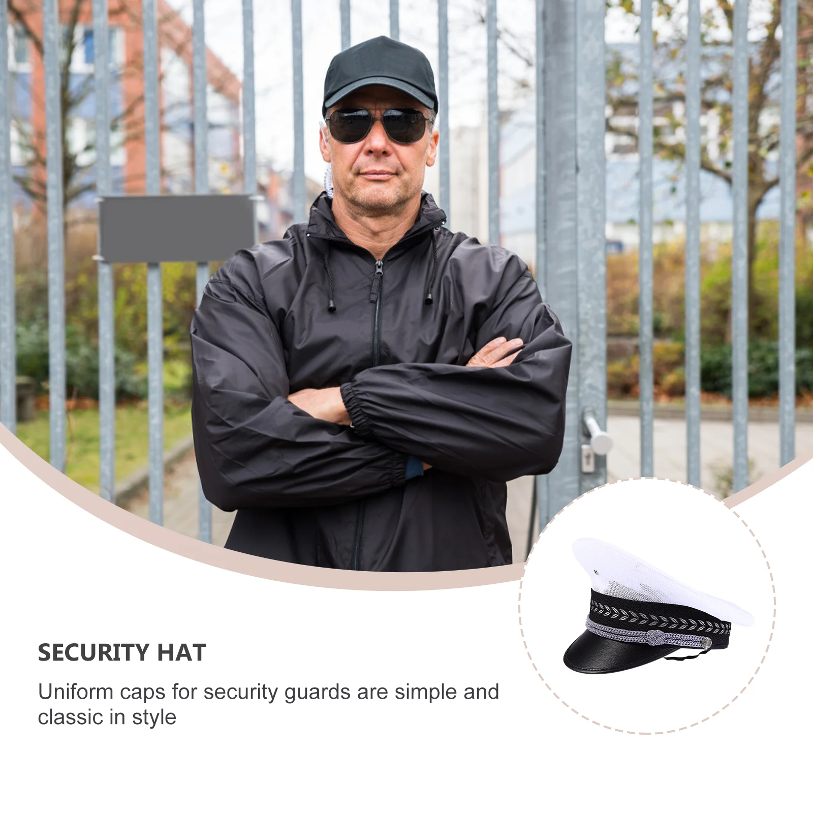 

Big Brim Hat Has Officer Summer Large Guard Security Hats Cotton Polyester Costume Miss Cooling for Men