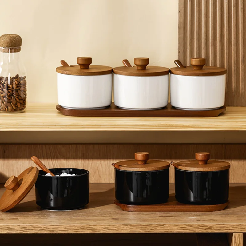 

Creative Simple Ceramic Round Household Sealed Pot Kitchen Coarse Grain Storage Pot Ceramic Storage Box Food Container