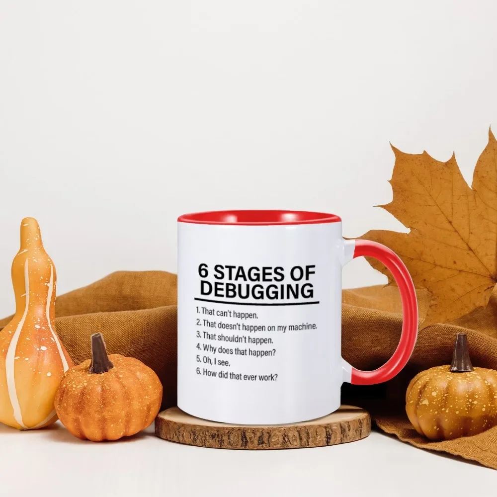 Funny Programming Mug 6 Stages Of Debugging Computer Programmer IT Gift 11 oz Ceramic Coffee Mug Tea Cup Home Office Drinkware