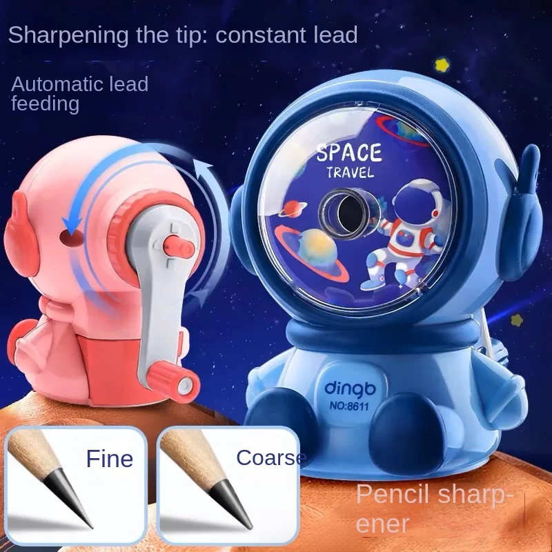 New 1 Pc Astronaut Pencil Sharpener Hand Cranked Pencil Cutter Lead Shaver Student Roller Sharpener School Stationery Supplies