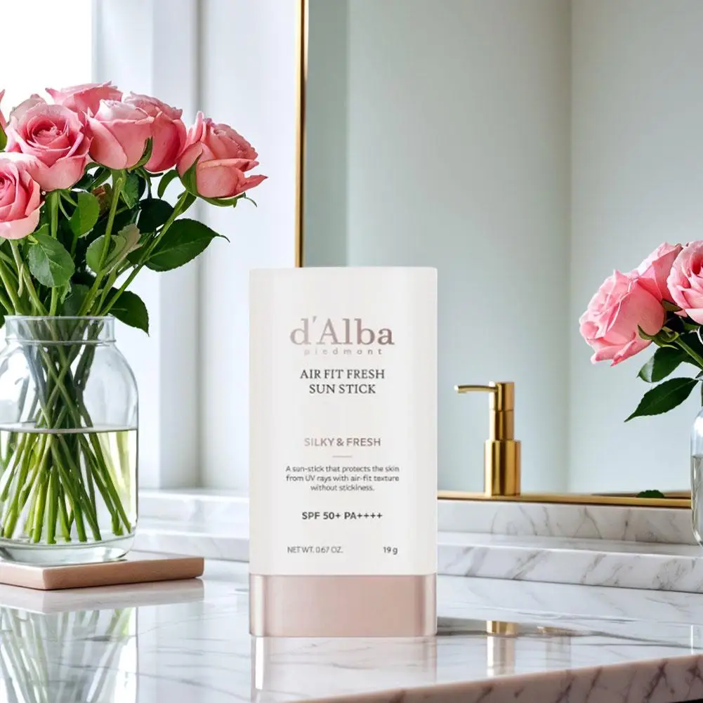 D'Alba Air Fit Fresh SPF50+ عصا واقية من الشمس مهدئة للبشرة الحساسة ترطيب عصا الشمس غير لزجة اشراق العناية بالبشرة