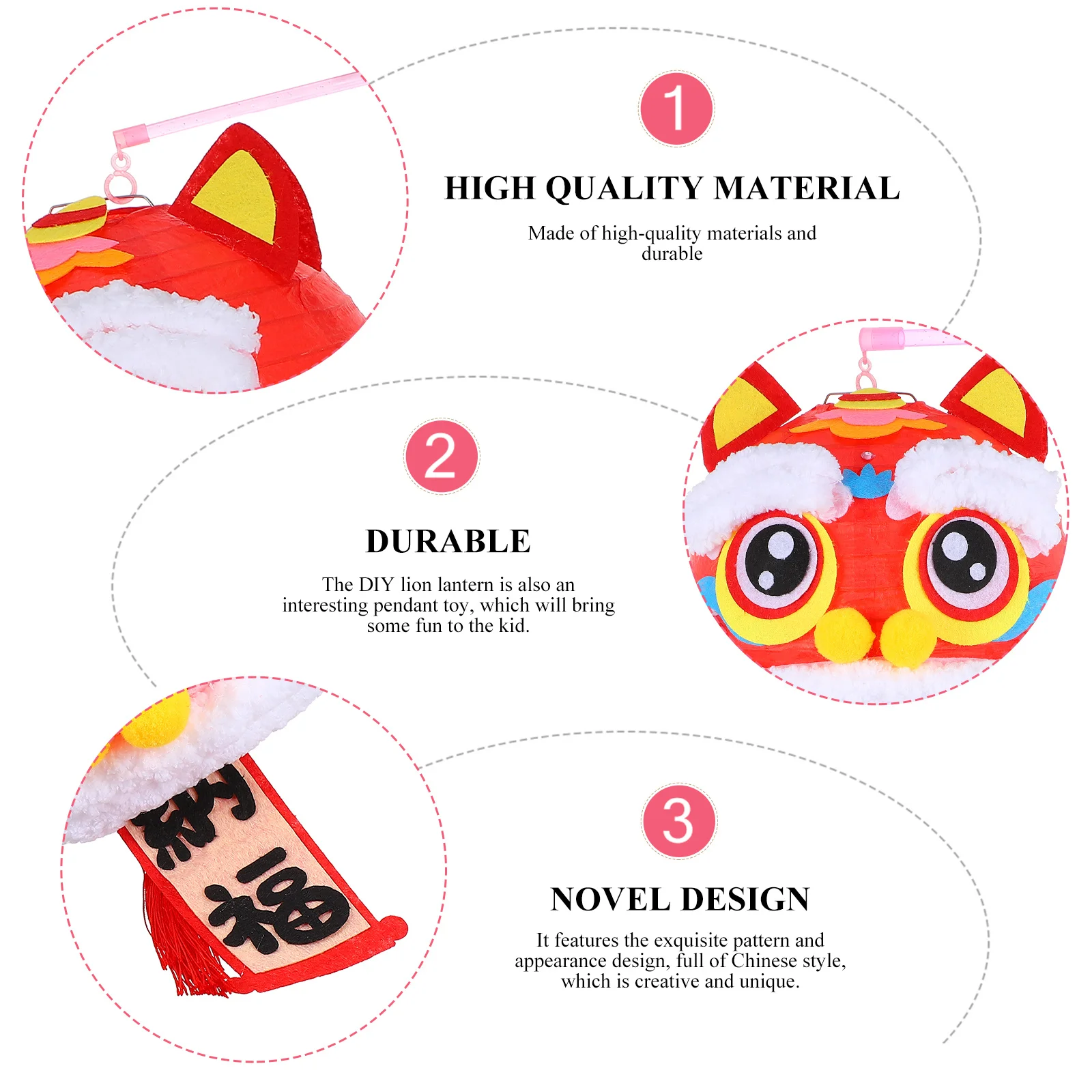 

DIY Materials for Handmade Lantern Traditional Lion Kit Festival Celebration Kids Activity Decorative