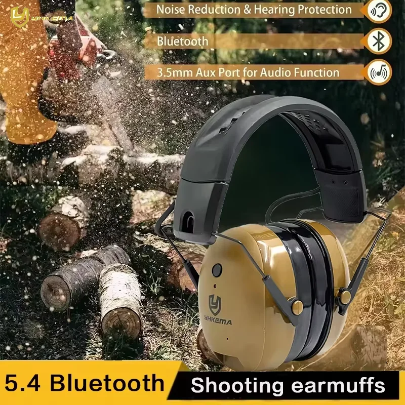 Tactical Bluetooth Earbuds 5.4 Shooting Ear Cups for Hunting Gardening And Trimming Noise Canceling Headset with Microphone