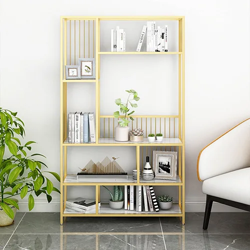 

Iron bookshelf, storage rack, floor to ceiling creative modern and minimalist living room, Nordic study