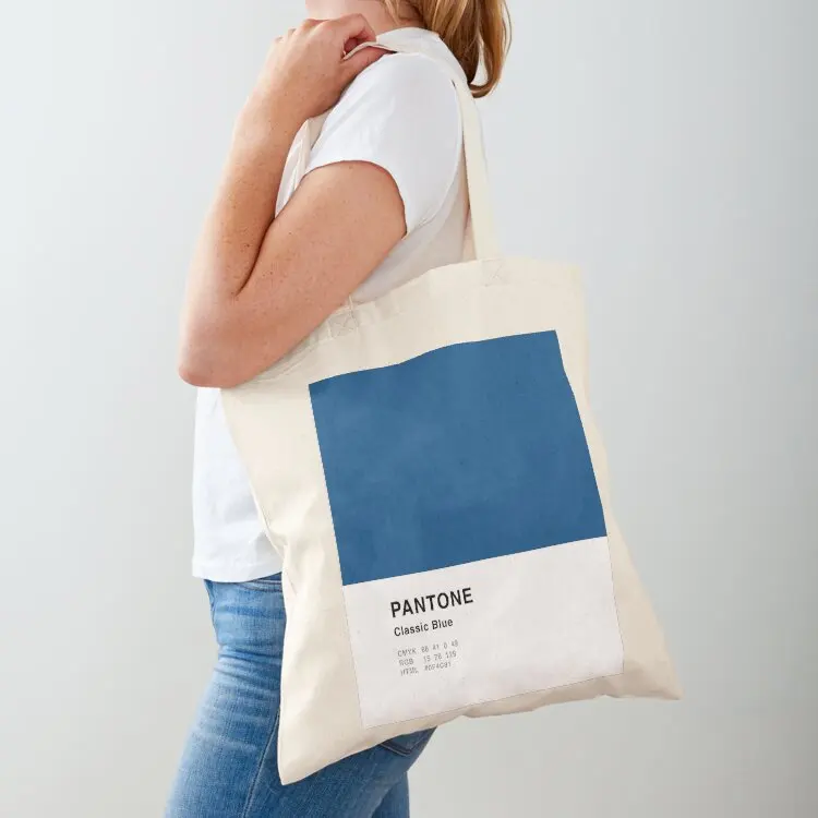 

Classic Blue Pantone Simple Design Tote Bag cloth bag woman canvas tote Custom bag custom fabric