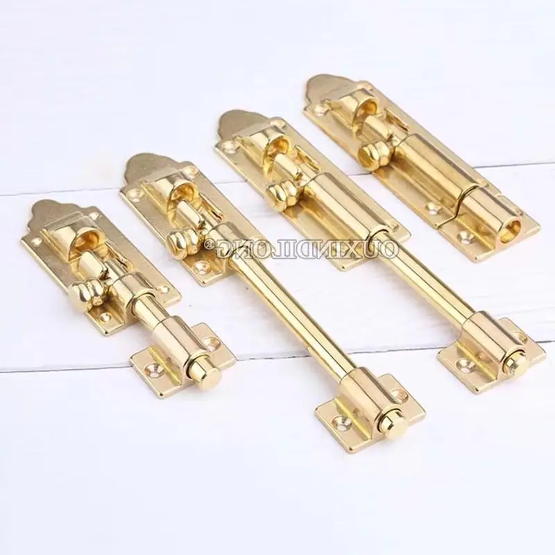 

Antique 4PCS Heavy Solid Brass Door Bolts Security Door Latch Slide Locks Shed Gate Barrel Bolt Door Latches Length 100mm~600mm