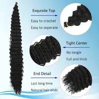 Synthetic Curly Braiding Hair 30 Inch Ocean Wave Crochet Hair for Black Women Long Deep Wave Wet and Wavy Braiding Hair 4