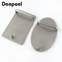 Deepeel 35/40mm Stainless Steel Man Belt Buckle Metal Automatic Smooth Plate Belts Head for Waistband Leather Crafts Accessories