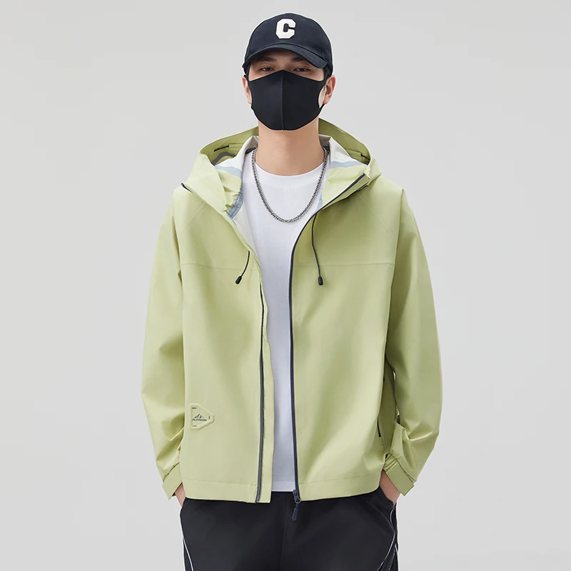

Мужская повседневная дышащая ветрозащитная куртка с капюшоном для осени, свободного кроя, модная спортивная верхняя одежда премиум-класса
