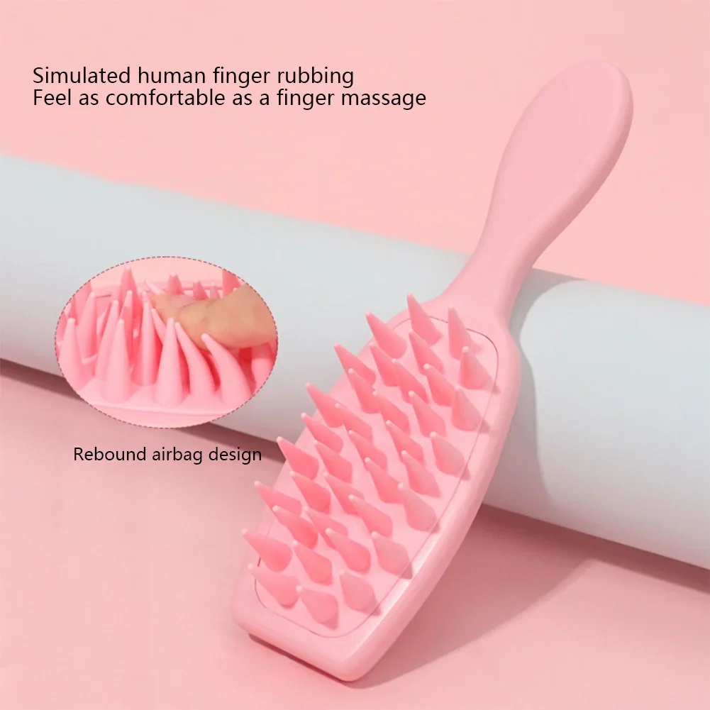 Silicone Shampoo Escova para Massagem Do Couro Cabeleireiro Pente De Lavagem Da Cabeça, Punho Longo, Massageador De Cabelo, Escova De Banho, Body Scrubber, Acessórios Para Cabelo