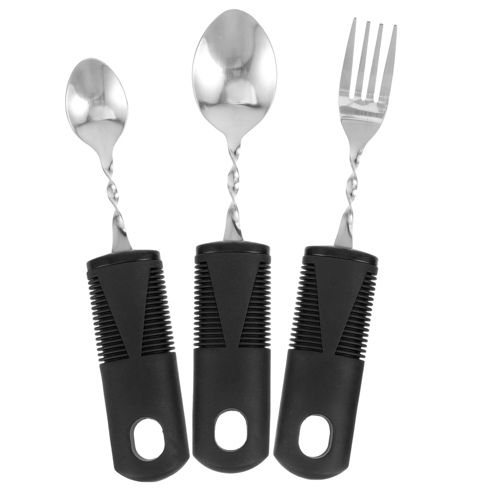 3 Pcs Bendable Cutlery Adaptive Tableware Camping Utensils Adult Disabled Elderly for Dishwasher The Gadgets People